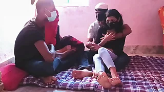 Indian Swinger Couple Swap Wife With each in rotation Desi 4some Sex Video