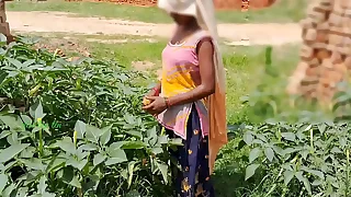 Desi Indian make believe breast-feed fuck in outdoor sex